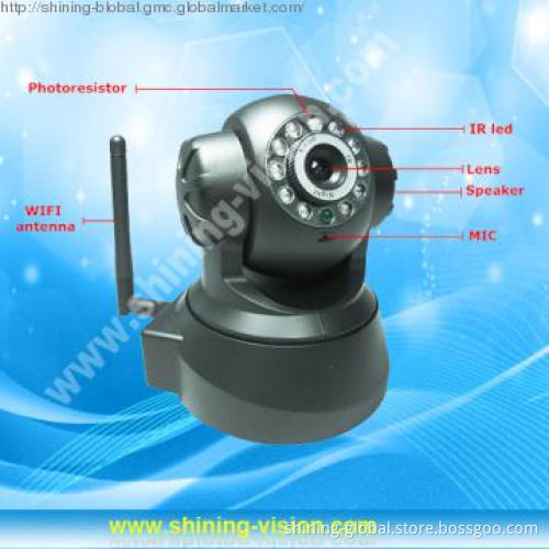 H.264 720P P2P Wireless webcam, PT ip camera support IR-CUT